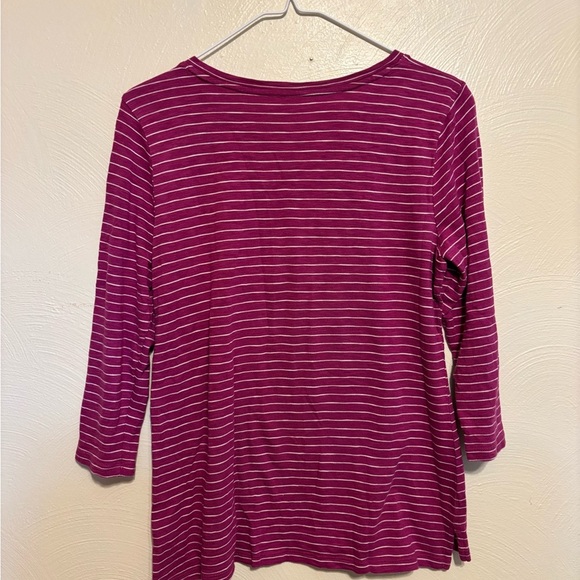Talbots Petites Purple Striped Rainy Day Top | Size MP | Cotton Modal - Picture 7 of 7